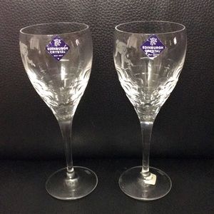 Edinburgh Crystal Royal Doulton “Skibo”Wine/ Champagne Glasses  Set of 2. New